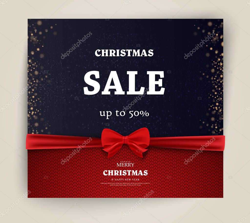 Christmas sale on a beautiful background. Vector illustration