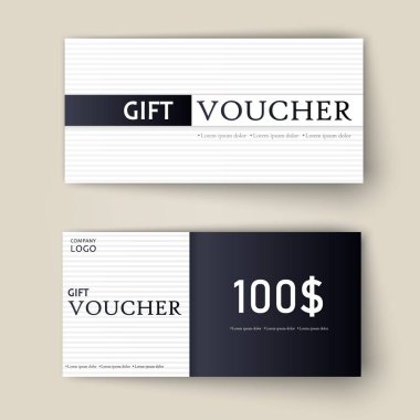 Lüks hediye kuponları şeritler ve yay ile vektör ayarlayın. Zarif bir festival hediye kartı, kupon ve sertifika şablonu. İndirim kupon şablonu. Vektör çizim Eps10