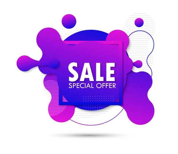 Super Sale и специальное предложение. Футуристические модные динамические элементы. Жидкие градиентные элементы для минимального баннера. Абстрактный фон. S10 — стоковый вектор