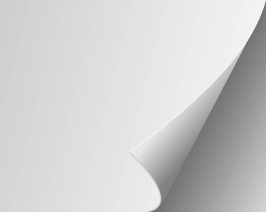 Sayfa curl boş bir kağıt üzerine gölge ile. Reklam tasarım öğesi. EPS 10 vektör çizim.