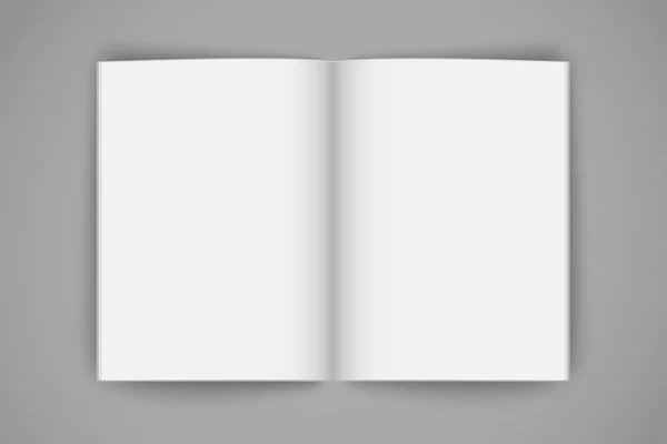 Öppen bok sidan rena häfte. Tidskriften mall bakgrund. Realistiska notebook, skrivbok. Vektorillustration — Stock vektor