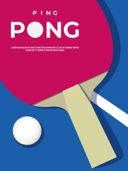 Plantilla de póster de ping pong. Mesa y raquetas para ping-pong. Ilustración vectorial EPS10 — Vector de stock