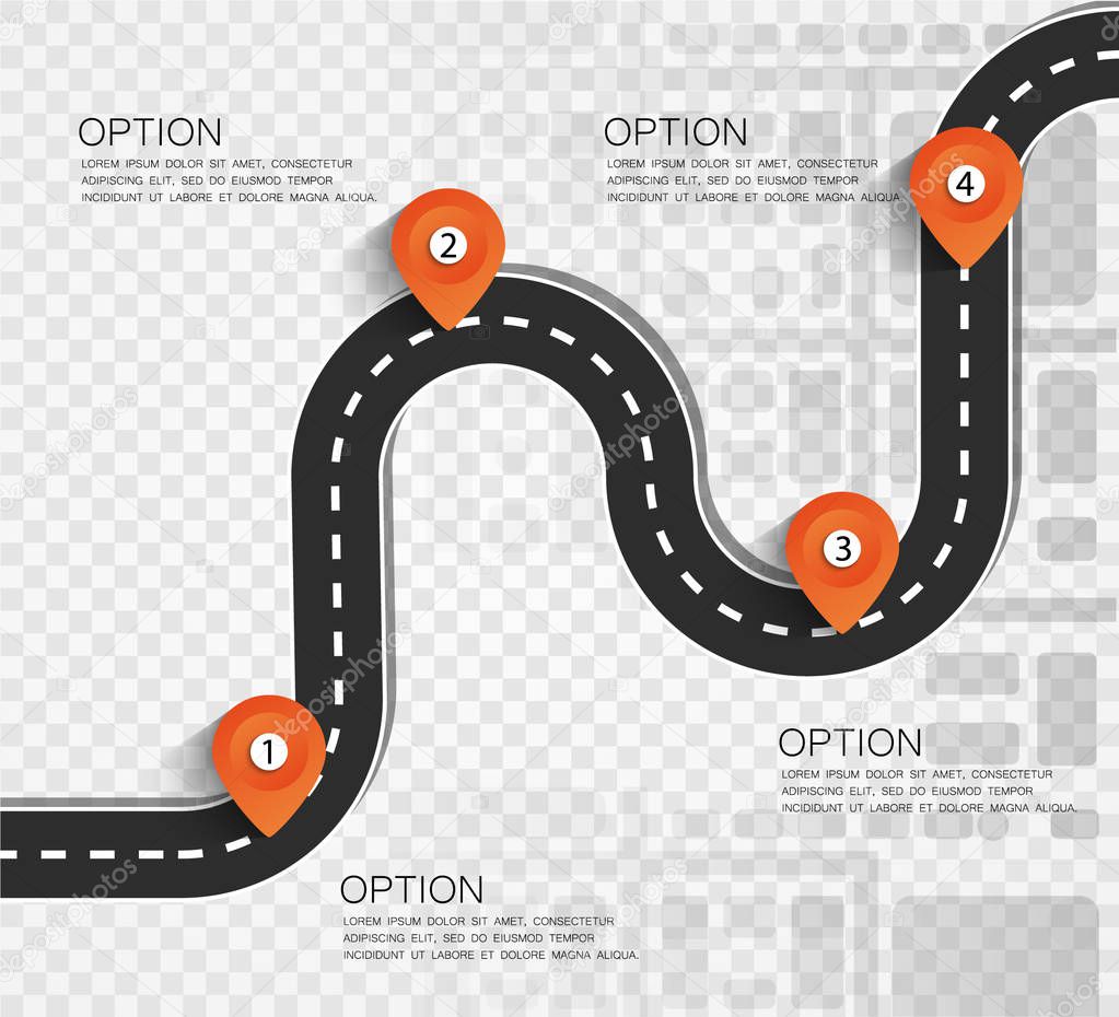 Street Map with navigation icons. Navigation concept. Vector illustration road way location.