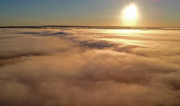 Вид Воздуха Красочный Туман Ранним Осенним Утром — стоковое фото