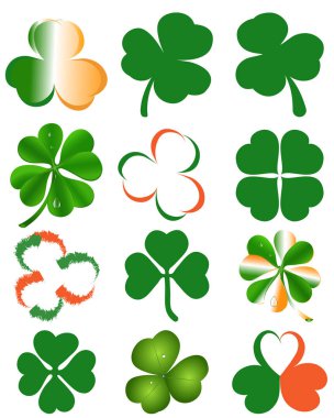 Set of clover leaves - St. Patrick's day symbol clipart