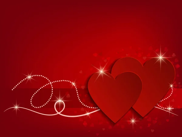 Walentynki dzień serca na czerwonym tle — Wektor stockowy