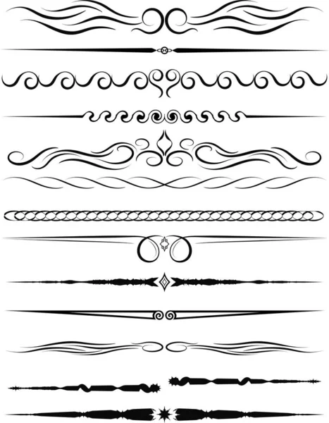 Set of ornamental borders and vintage page dividers — Stock Illustration Set of ornamental borders and vintage page dividers Vector Graphics