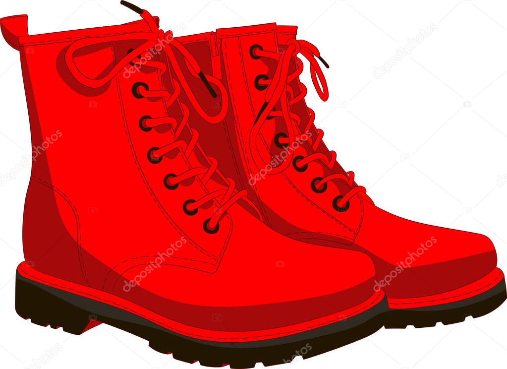 Boots red isolated on white
