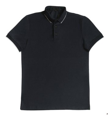 Polo tişörtü beyaz arkaplanda siyah izole