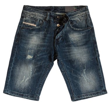 Denim şortları beyaz arkaplanda izole edildi
