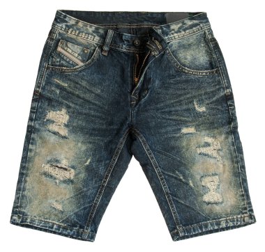 Denim şortları beyaz arkaplanda izole edildi