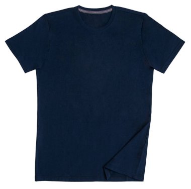 Beyaz arkaplanda mavi tişört izole edildi