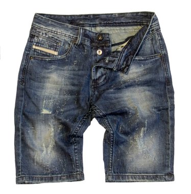 Denim şortları beyaz arkaplanda izole edildi