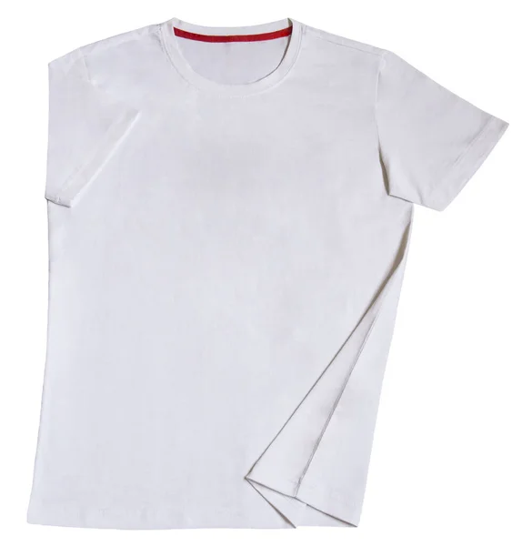 Bílé Tričko Izolované Bílém Pozadí — Stock fotografie