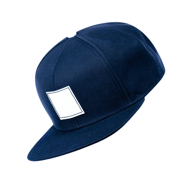 Beyaz arkaplanda mavi beyzbol şapkası izole edildi