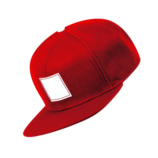 Casquette Baseball Rouge Isolée Sur Fond Blanc — Photo