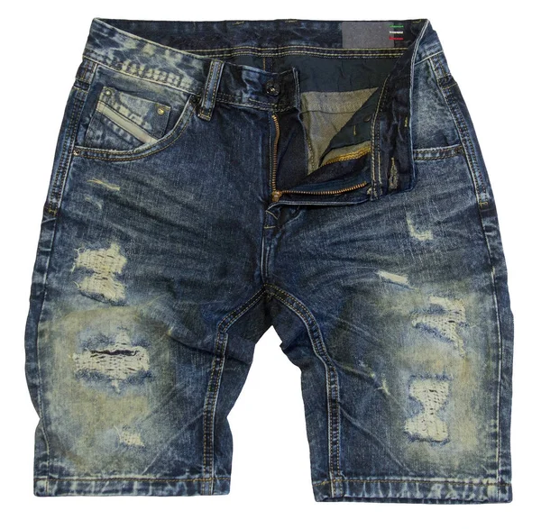 Denim şortları beyaz arkaplanda izole edildi