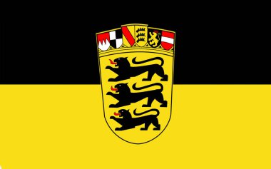 Baden-Wurttemberg bayrağı Almanya toprakları. Başkent - Stuttgart şehri
