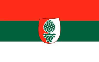 Flag of Augsburg is a city in Swabia, Bavaria, Germany. 3d illustration clipart