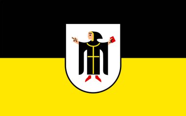 Münih bayrağı, Almanya 'nın Bavyera eyaletinin başkenti ve en büyük şehridir. 3d illüstrasyon