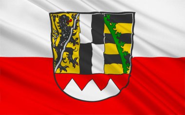 Güney Almanya, Bavyera 'nın Yukarı Frankonya bayrağı. 3d illüstrasyon
