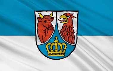 Dahme-Spreewald bayrağı, Almanya 'da Brandenburg eyaletinde yer alan bir şehirdir. 3d illüstrasyon