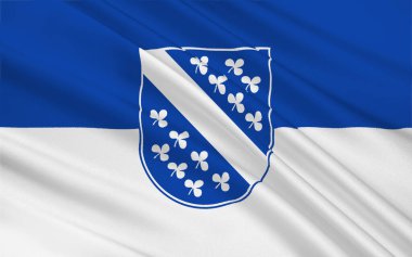 Kassel Bayrağı, Almanya 'da Hessen eyaletinde yer alan bir şehirdir. 3d illüstrasyon