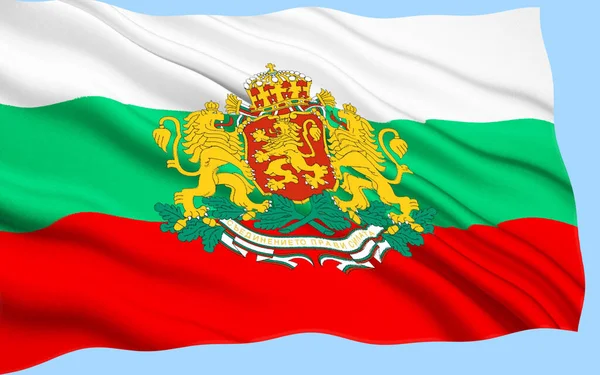 ブルガリアの国旗 ロシア トルコ戦争 1877年 1878年 後に採択され ブルガリアが独立した 現在の旗は1991年のブルガリア憲法で再制定され 1998年の法律で確認された — ストック写真
