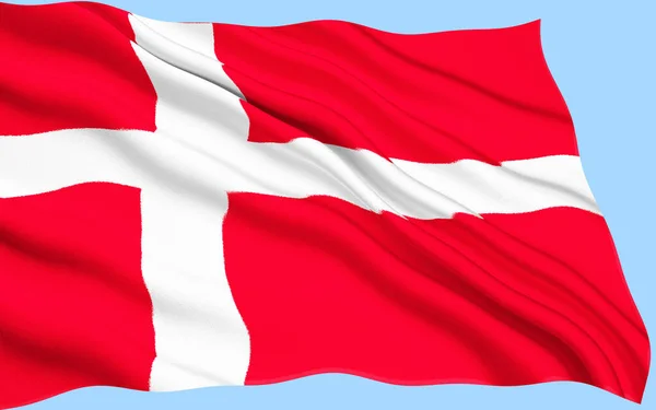 Bandeira Nacional Dinamarca — Fotografia de Stock