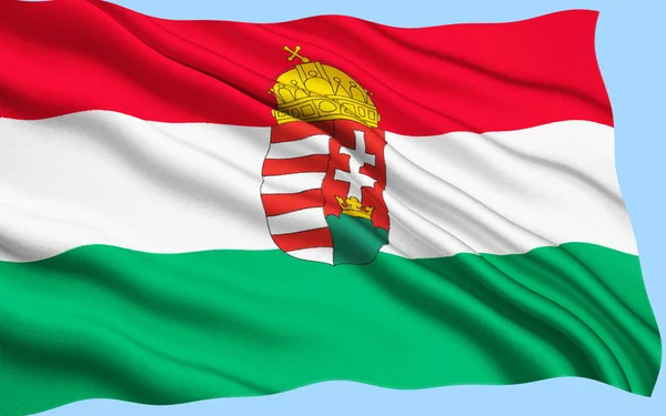Die Ungarische Nationalflagge Ist Seit Dem Oktober 1957 Offizielle Flagge — Stockfoto