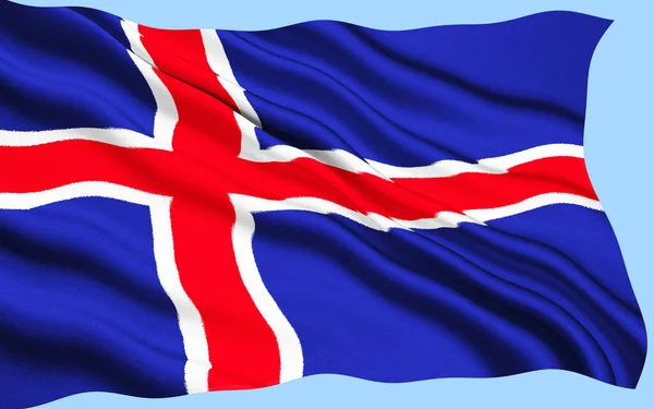 Vlag Van Ijsland Aangenomen Juni 1944 Dag Dat Ijsland Een — Stockfoto