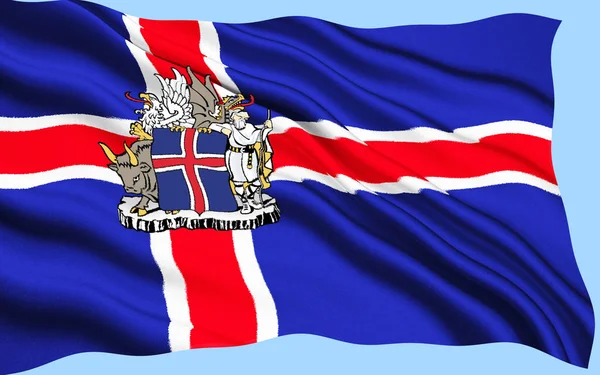 Bandeira Islândia Adotado Junho 1944 Dia Que Islândia Tornou Uma — Fotografia de Stock