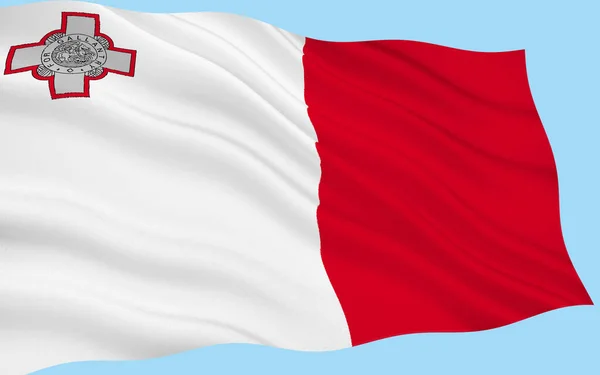Maltská Vlajka Levém Horním Rohu Vlajky Vyznamenání Jiřího Kříže Které — Stock fotografie