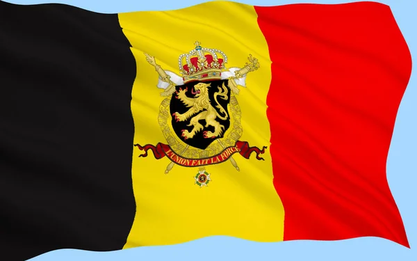 比利时国旗 这些颜色取自布拉班特公国的纹章 而垂直设计可能基于法国国旗 1831年1月23日通过 — 图库照片