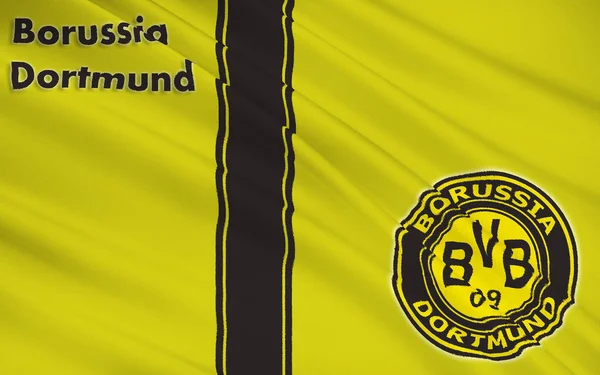 Flaga Klub Piłkarski Borussia Dortmund Gegmany — Zdjęcie stockowe