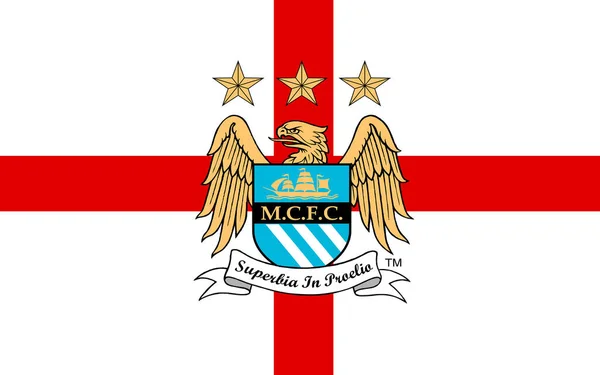 Bandeira Football Club Manchester City Inglaterra — Fotografia de Stock