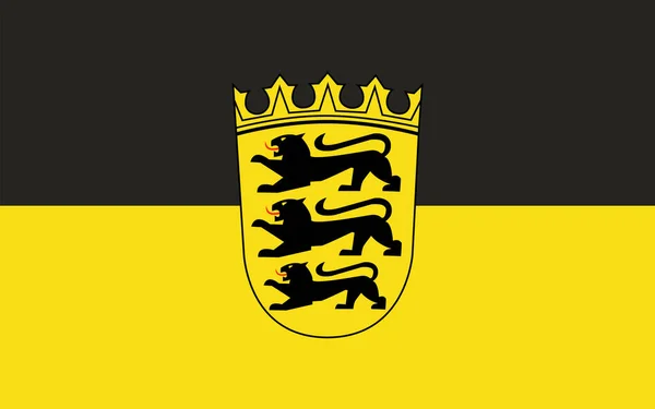 Bandeira Baden Wurttemberg Terra Alemanha Capital Cidade Estugarda — Fotografia de Stock
