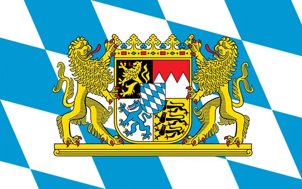 巴伐利亚自由邦的国旗 德意志联邦共和国南部和东南部的土地 3D说明 — 图库照片