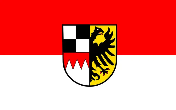 Flagge Von Mittelfranken Ist Eine Der Drei Regierungsbezirke Von Franken — Stockfoto