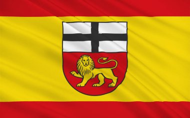 Bonn bayrağı, Almanya 'nın Kuzey Ren-Vestfalya eyaletinde Ren kıyısında yer alan bir şehirdir. 3d illüstrasyon