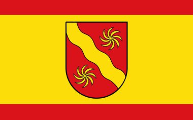 Warendorf bayrağı, Almanya 'da Kuzey Ren-Vestfalya eyaletinde yer alan bir şehirdir. 3d illüstrasyon