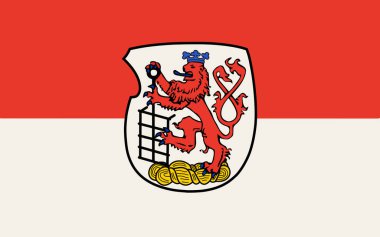 Wuppertal bayrağı, Almanya 'da Kuzey Ren-Vestfalya eyaletinde yer alan bir şehirdir. 3d illüstrasyon