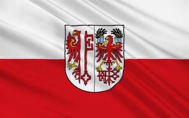 Salzwedel bayrağı, Almanya 'da Saksonya-Anhalt eyaletinde yer alan bir şehirdir. 3d illüstrasyon