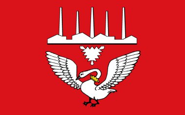 Neumunster bayrağı Almanya 'nın kuzeyinde Schleswig-Holstein eyâletinde, Schleswig-Holstein eyâletinde,