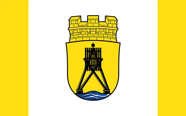 Σημαία Της Cuxhaven Είναι Μια Ανεξάρτητη Πόλη Στην Κάτω Σαξονία — Φωτογραφία Αρχείου