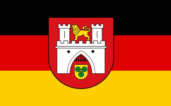 Flag Hanover River Leine Capital Federal State Lower Saxony Niedersachsen — Stock Photo, Image