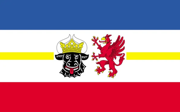 Σημαία Του Μεκλεμβούργου Δυτικής Πομερανίας Είναι Ένα Ομόσπονδο Κράτος Στη — Φωτογραφία Αρχείου