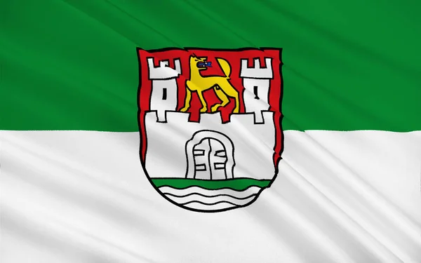 Флаг Вольфсбурга Является Пятым Величине Городом Нижней Саксонии Иллюстрация — стоковое фото