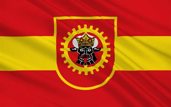 Bandeira Grevesmuhlen Município Alemanha Localizado Distrito Mecklemburgo Pomerânia Ocidental Ilustração — Fotografia de Stock