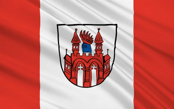ノイブランデンブルクの旗は ドイツのメクレンブルク フォアポンメルン州の南東部に位置する都市である 3Dイラスト — ストック写真